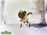 a sesame street advertisement with a cartoon character on it