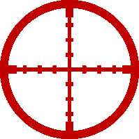 a red circle with a cross in the center