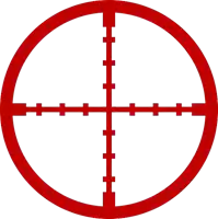 a red circle with a cross in the center