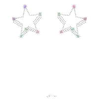 a white background with a pattern of stars and snowflakes that says j & e on it