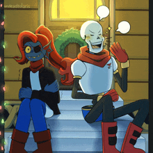 a drawing of papyrus and undertale characters with the name undeadsolaris below them