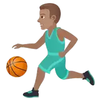 a basketball player in a blue uniform is dribbling a basketball