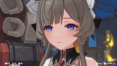 a close up of a girl 's face in a video game that says confirm