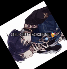 a picture of a person with the words selfcest moment written below it