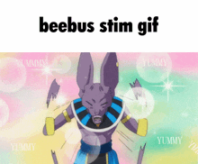 a picture of a cartoon character with the words beebus stim gif above it