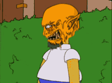 a cartoon of homer simpson with a monster face on his head