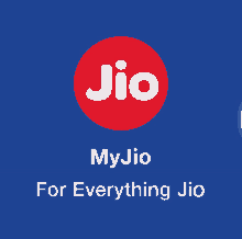 a blue background with jio myjio for everything jio on it