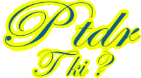 a yellow and blue logo that says ptdr tki ?