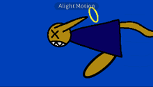 a cartoon drawing of a person with a ring around their neck and the words " alight motion " on the bottom