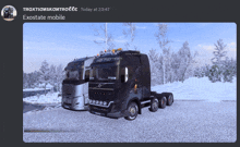 a screenshot of two trucks with the words exostate mobile on the bottom