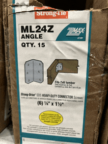 a box of ml24z angle connector screws from strong tie