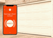 a cell phone displaying a garage door locked screen