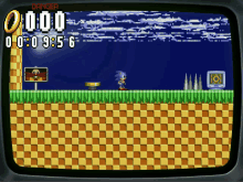 a sonic the hedgehog video game shows a time of 00:00