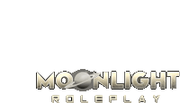 a silver logo for moonlight roleplay with a planet in the background