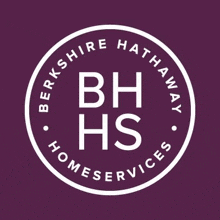 the logo for berkshire hathaway homes services is a purple circle with white letters .