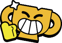 a cartoon drawing of a smiley face with a star on it