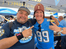 a man wearing a football helmet and a jersey with the number 99