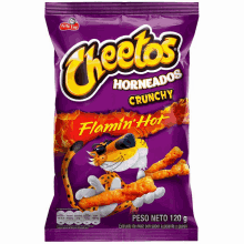 a bag of cheetos crunchy flamin hot