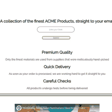 a collection of the finest acme products is straight to your email