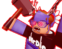 a cartoon character wearing sunglasses and a hoodie that says ' urdie ' on it