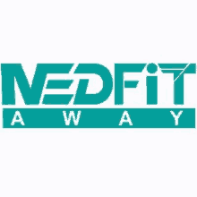 a blue and white logo for nedfit away