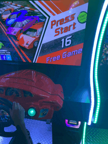 a person is playing a game that says press start 16