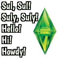 a green diamond says sul sul suly hello hi howdy