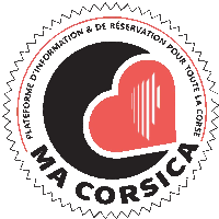 a logo for ma corsica shows a heart in the center