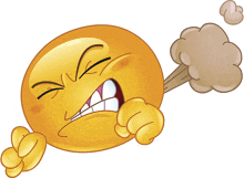 a cartoon smiley face is blowing smoke out of his mouth