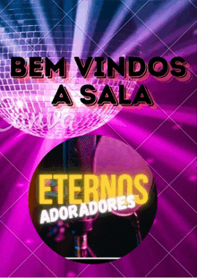 a disco ball with the words bem vindos a sala written on it