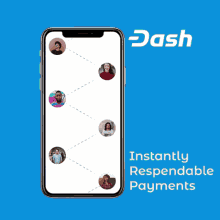 a phone with dash instantly responsive payments on the screen