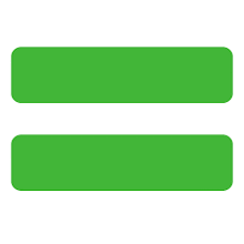 a pair of green equals signs on a white background .