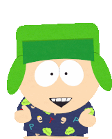 a cartoon character with a green hat and pajamas that say poo on them