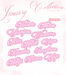 a sticker collection for january includes all things pink stickers