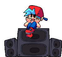 a cartoon character is sitting on top of a speaker and covering his face with his hands .