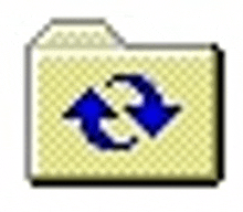 a folder icon with two blue arrows pointing in opposite directions