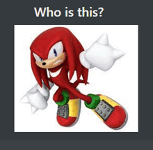 a picture of knuckles the echidna from the video game sonic the hedgehog