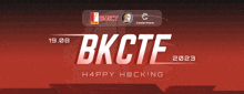 a bkcte 2023 advertisement with a red background