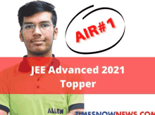 a poster for jee advanced 2021 topper