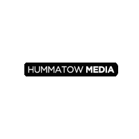 the hummatow media logo is black and white