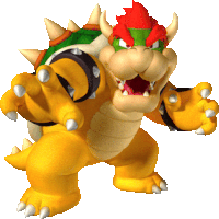 bowser is a cartoon character with a green and orange shell