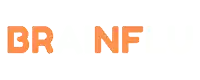 a logo that says br nf in orange letters on a white background