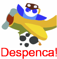 a colorful drawing of a plane with the word despenca below it