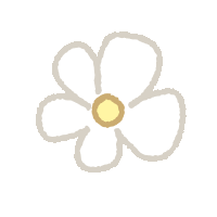 a simple drawing of a flower with a yellow center