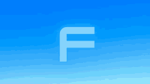 the letter f is against a blue sky background