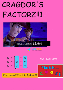 a poster for craigdor 's factorz with a picture of woody from toy story