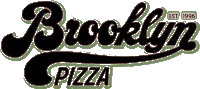 a logo for brooklyn pizza shows the year 1990