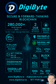 a digibyte secure and forward-thinking blockchain poster