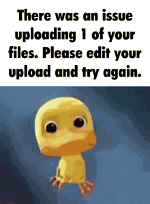 there was an issue uploading 1 of your files please edit your upload and try again .