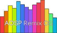 the aosp remix os logo has a rainbow colored background